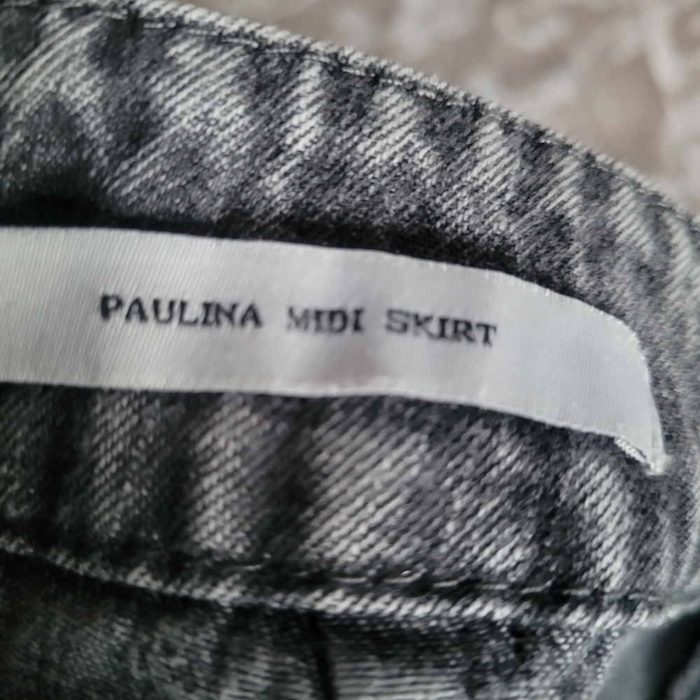 NWT VELVET HEART Paulina Midi Light Gray Denim Skirt - Size L/G - Picture 8 of 10